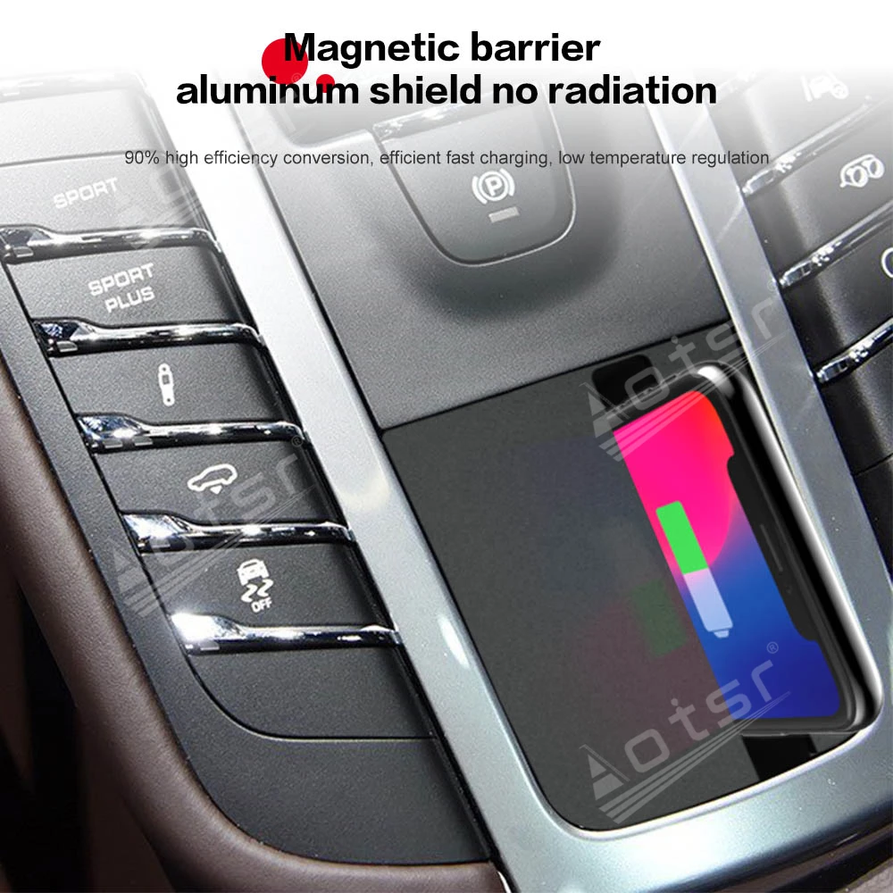QI Car Wireless Charger For Porsche Macan Intelligent Infrared Fast Charging Phone holder for iPhone Samsung Huawei