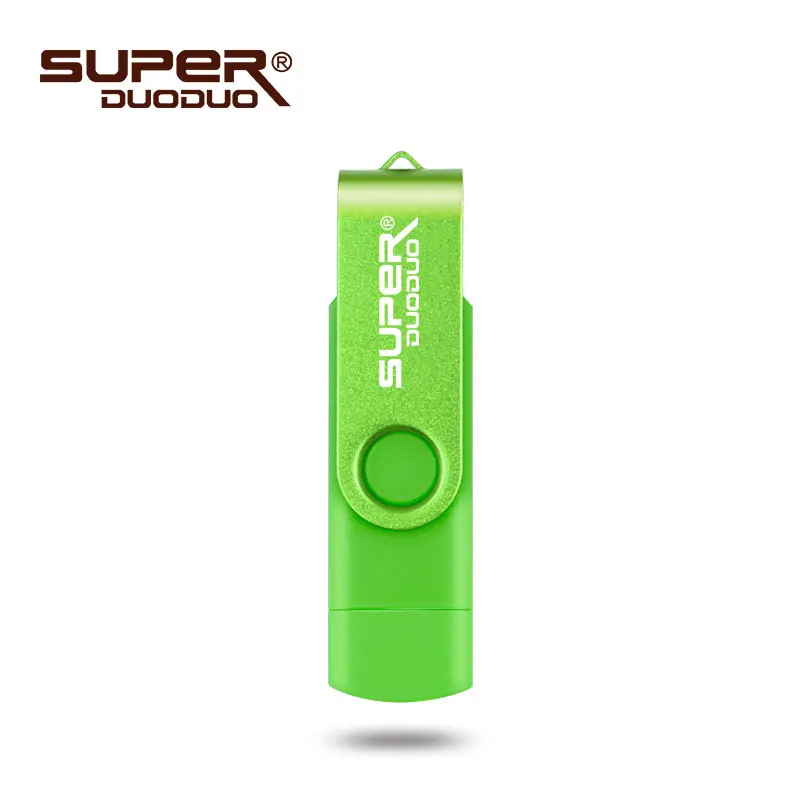 green Смартфон Флэшка OTG USB Flash Drive cle usb 2,0 stick 64G портативный флэш-накопитель 4g 8g 16g 32g 128G устройство для хранения - Цвет: green