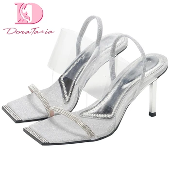 

Doratasia 2020 Dropship INS HOT Luxury Brand Design Thin High Heels Party Crystals Summer Sandals Woman Shoes Women