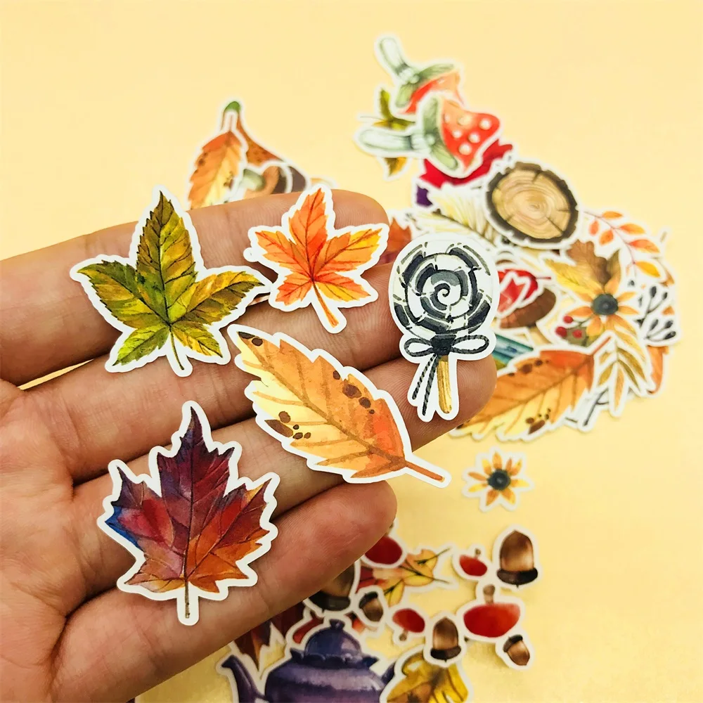 

49Pcs/Pack Vintage Autumn Maple Leaves Sticker DIY Craft Scrapbooking Album Junk Journal Happy Planner Decorative Stickers