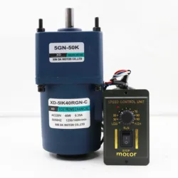 AC 220V Reduction Gear Motor 40W Speed Regulating Motor Micro Single Phase Forward and Reverse High Torque Motor 10rpm~500rpm
