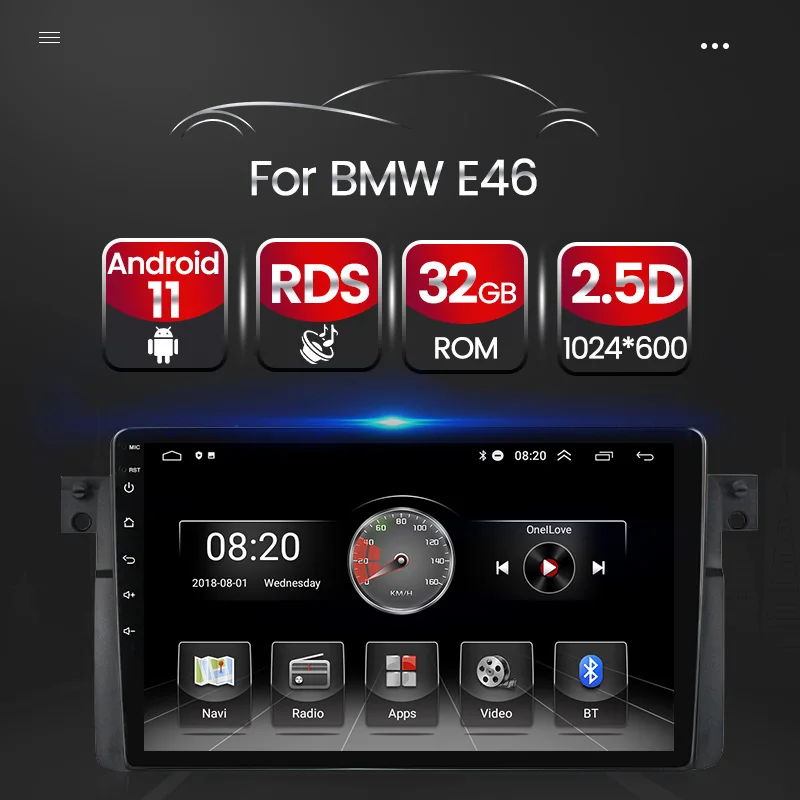 2G + 32GB RDS автомобильный плеер Android 11 для BMW 3 серии E46 1998-2006 M3 Coupe 318/320 автомобильное
