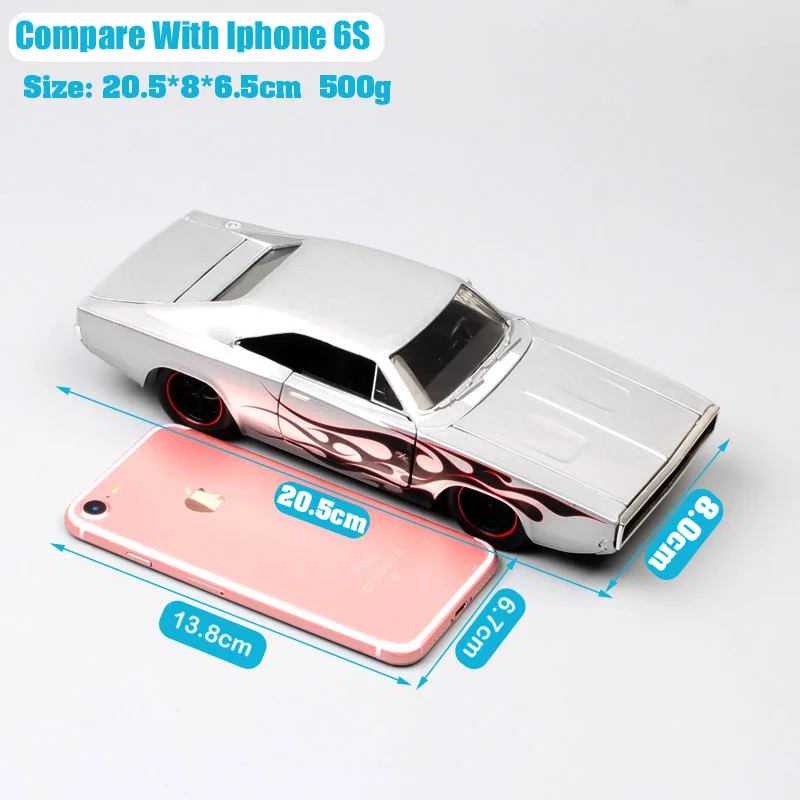 Детские 1:24 весы Jada Dom 1968 Dodge зарядное устройство R/T классический автомобиль литья под давлением Модель автомобиля игрушки гонки коллекции подарок для маленьких мальчиков