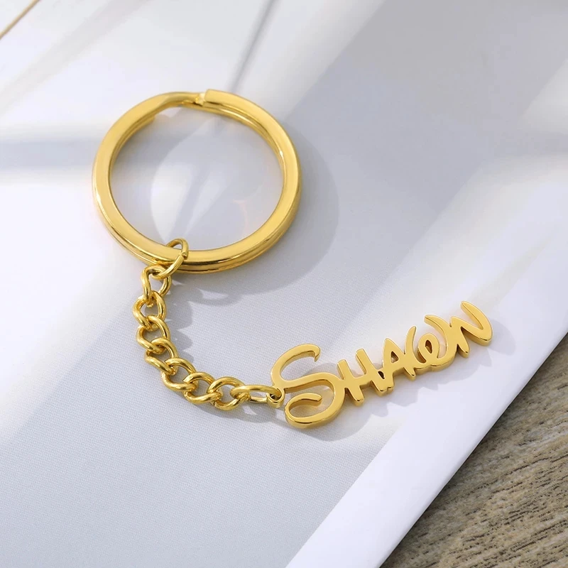 

Custom Keyring Customized Couple Name Key Chain Stainless Steel Jewelry For Women Men Personalized Nameplate Keychain Bff Gifts