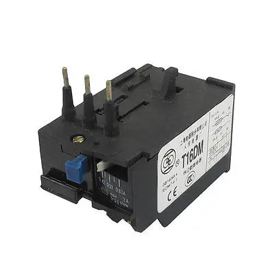 

T16DM 3 Pole 0.42A-0.63A Current Range Motor Thermal Overload Relay 1NO 1NC