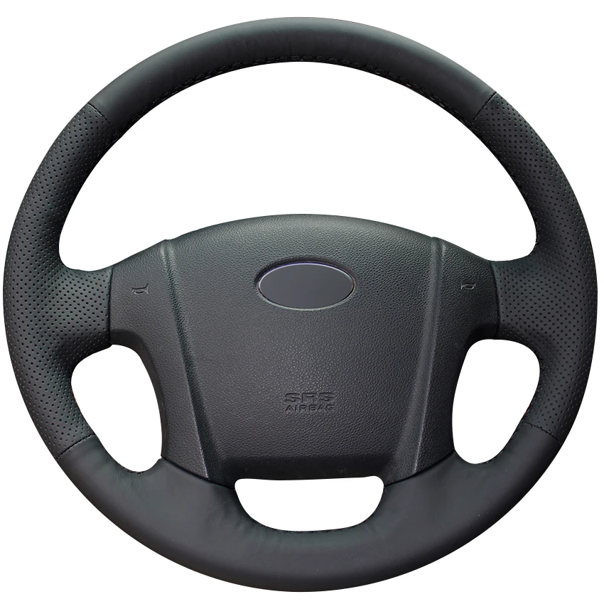Black Natural Leather Car Steering Wheel Cover for Kia Sportage 2 2005
