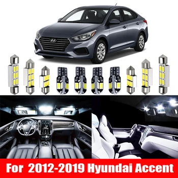 

8pcs for Hyundai Accent 2012 - 2016 2017 2018 2019 Canbus led Car interior lights Package Kit led interior Dome Trunk lights 12V