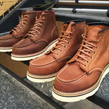 Винтажные рабочие ковбойские ботинки из коровьей кожи; Мужская обувь для альпинизма; обувь для пустыни; Уличная обувь на шнуровке; рабочие ботинки в байкерском стиле с крыльями для мужчин; s