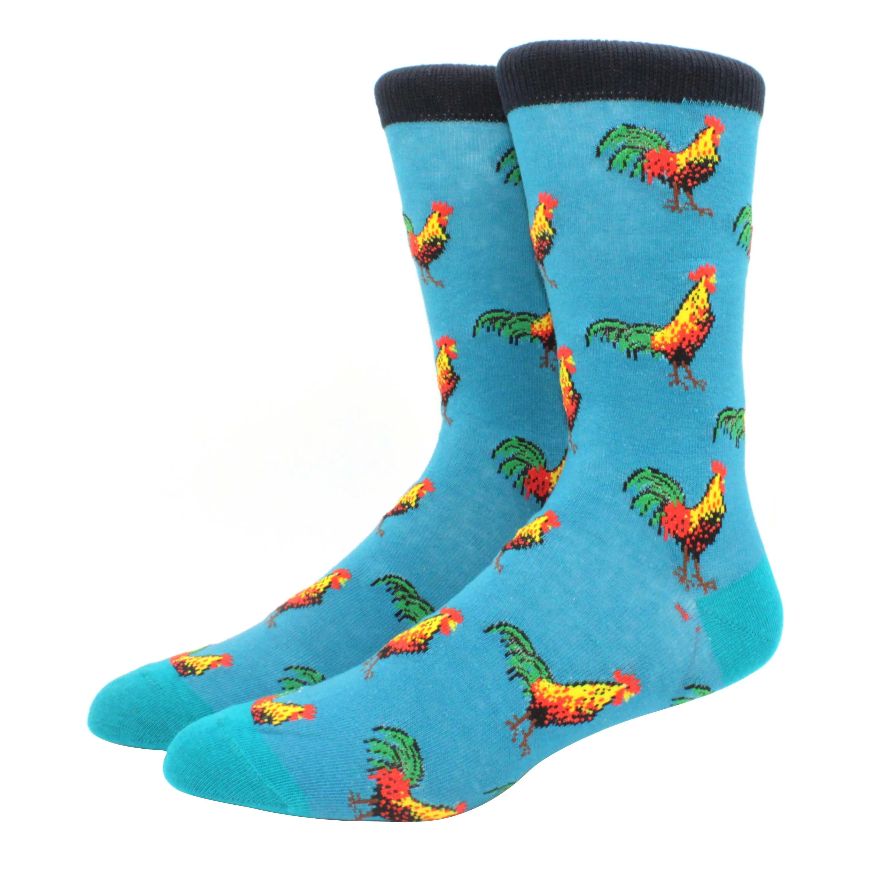 Vibrant Hiphop Cotton Men's Socks - Harajuku Fun Animal Design