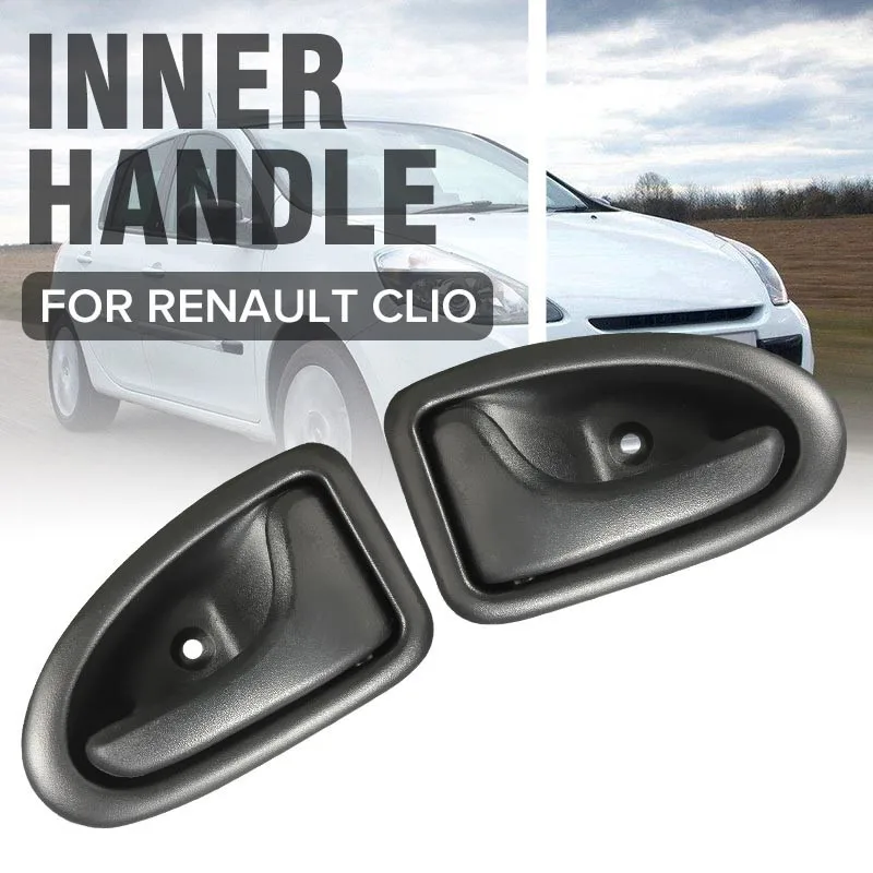 1Pc Black Left Right Side Car Interior Door Handle Knob Hand Handles For Renault Clio 1999-up Scenic 1999-2005 Megane 1998-2002