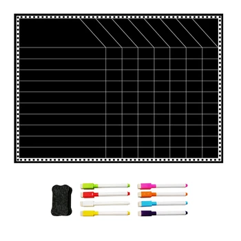 

1 Set Black netic Menu Board Weekly Meal Planner Dry Erase Board for Kitchen Refrigerator and Grocery