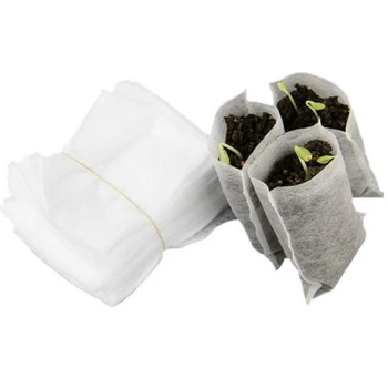 

100 Pcs Non-woven Nursery Bags Plant Grow Seedling Pots Set Breathable 8x10cm LB88