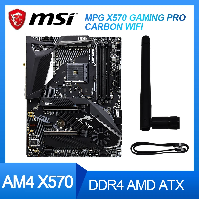 Для MSI MPG X570 GAMING PRO CARBON WIF PC игровая материнская плата AM4 DDR4 AMD ATX комплект