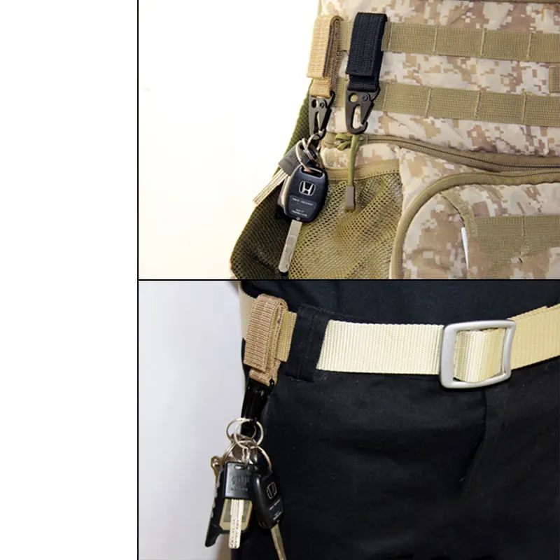 

5cm Nylon Carabiner Lock Waist Belt Fast Hang Buckle Military Keychain Hook Webbing Molle Buckle Outdoor Handing Clip SAL99