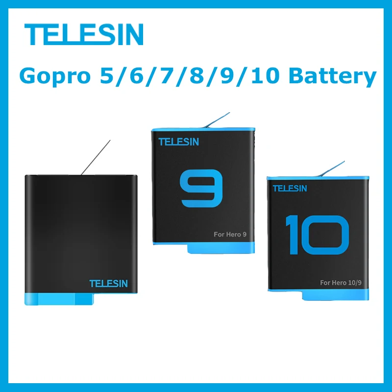 TELESIN Battery 1750mAh Replacement for GoPro 5 6 7 8 9 10 11 12 Black Action Camera Accessories battery replacement