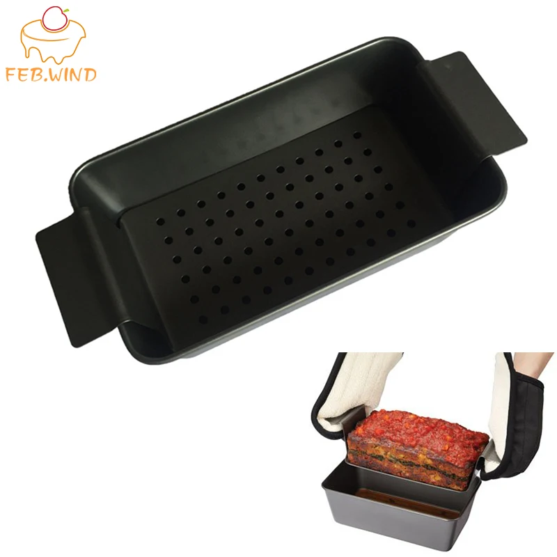 Stainless Steel Meatloaf Pan With Insert 2 Piece Meatloaf Baking Pan