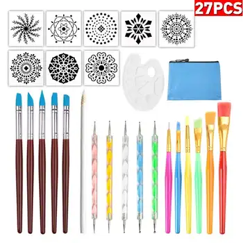 

27pcs Sculpting Craft Draw Tools For Nail Art Mandala Painting Rocks Embossing Pattern Clay Dotting Tools Kids Painting Tools
