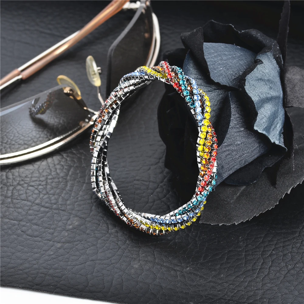 

CORUIXI Bracelets, elastic bracelets, colorful rhinestones, women's fashion crystal jewelry accessories B4887