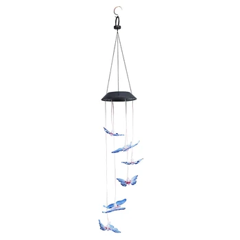 

Festival Landscaping Solar Powered Wind Chime Lamp Mobile Lawn Waterproof Butterfly Easy Install Outdoor Garden Hanging Yard
