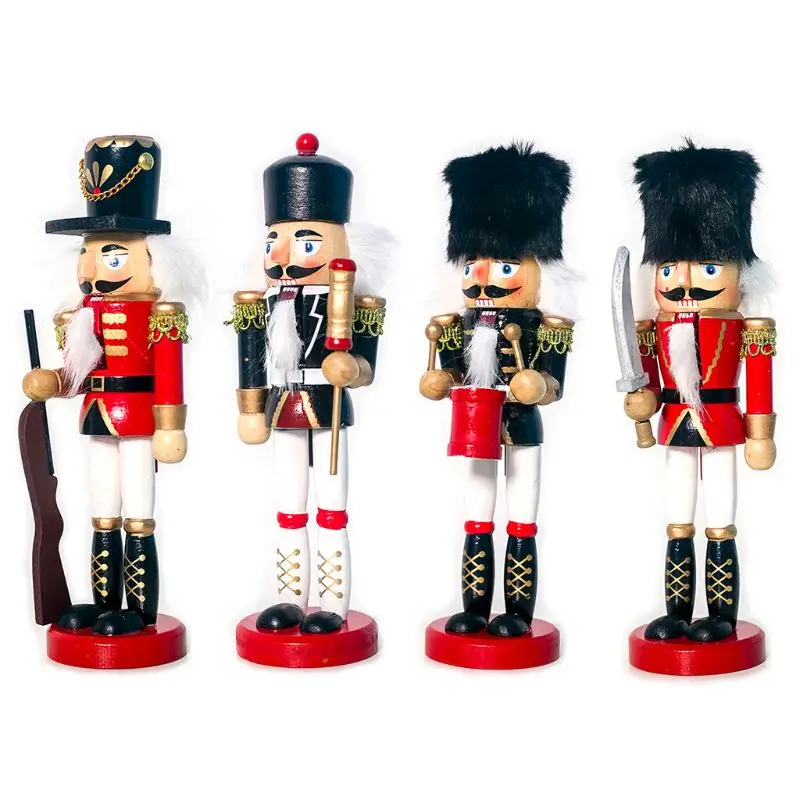 

1Pc Wooden Nutcracker Soldier Handcraft Doll Miniature Figurines Puppet Toy Classic Xmas Home Decoration Ornament Kids Gift