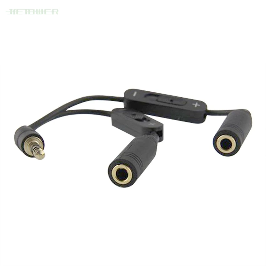 3 5 jack Splitter Male to 2 Female Jack 3 5mm Stereo Audio Cable Y Splitter Adapter Volume Control Headphone Phone AUX Cable