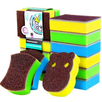 

10pcs High-density Emery Sponge Kitchen Cleaning Tools Wash Towel Rag Sponge One Hundred Clean Cloth Microfiber Dish Cloth