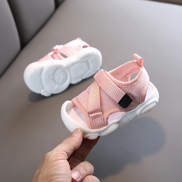 Summer Toddler Sandals Baby Girl Shoes Solid Color Net Cloth Breathable Boys Sneakers Kids Infant Sport Girls Sandals SYJ035 SYJ035Pink
