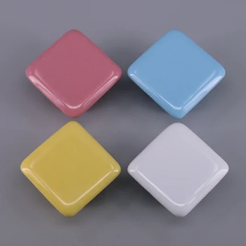 1pcs White Blue Pink Yellow Ceramic Drawer Shoe Cabinet Knobs Pulls Shell Square Heart Shape kitchen cupboard door handles