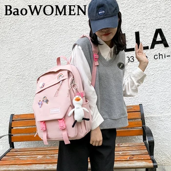 

BaoWomen Backpacks Women Cartoon Printed Sweet Kawaii Large Capacity Students Bag Preppy Fashion Womens Korean Style Backpack