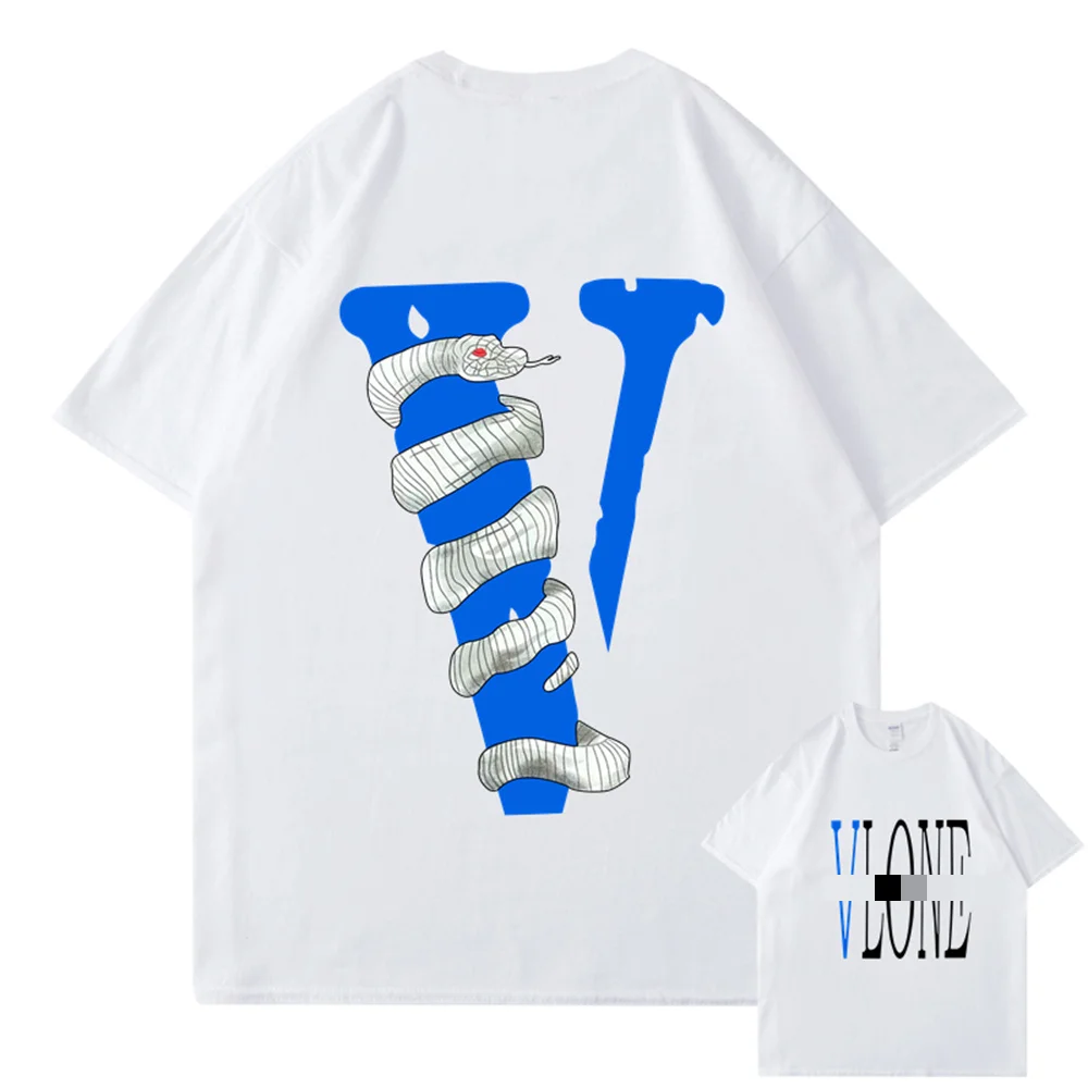 Футболка VLONE Мужская/женская из 100% хлопка уличная одежда брендовая рубашка с