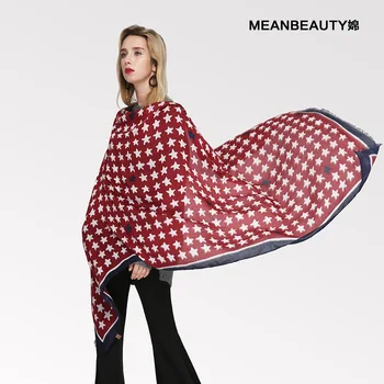 

Innovative printed Satin positioning five-star lady scarf tourist beach shawl cotton hemp scarf