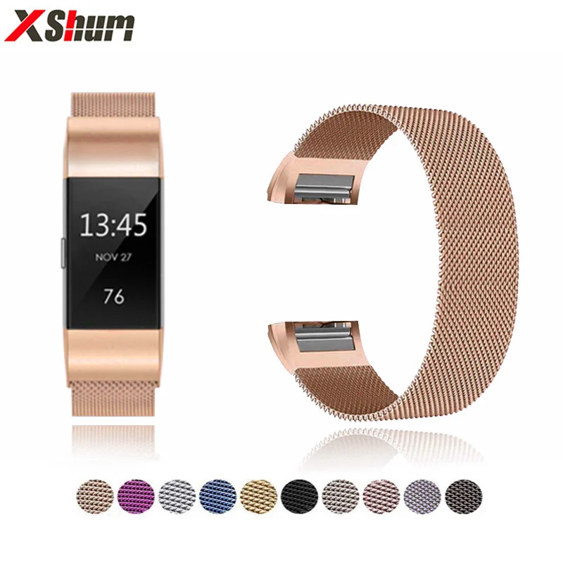 XShum Fitbit заряд 3 4 металлический ремешок для браслета charge 2 Миланский сетчатый