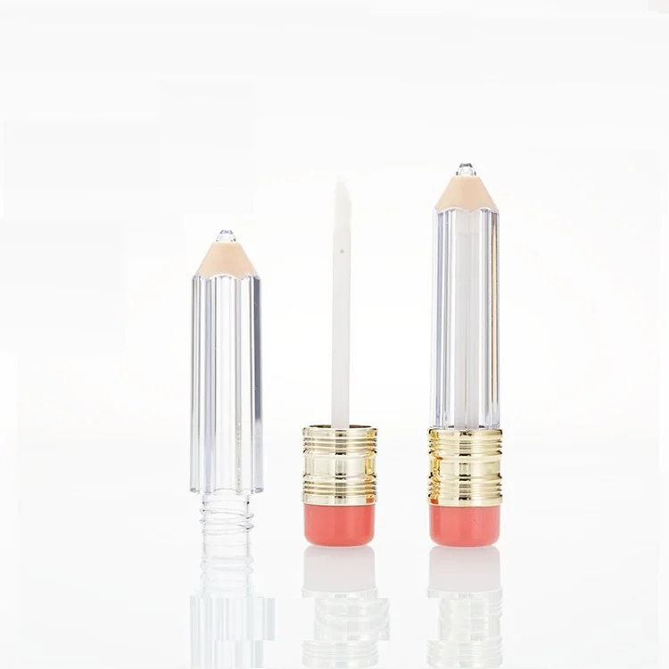 Пустые 5 мл блеск для губ палочка тюбики карандаш в форме прозрачной косметической упаковки многоразовые контейнеры с блеском для губ тюбики 50 шт./лот - Цвет: Clear