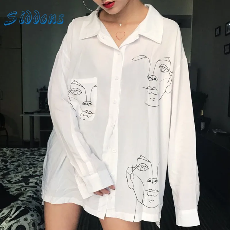 

SIDDONS Women Cotton Linen Loose Blouse Shirt Female Blouses Tops Basic Long Sleeve Solid Shirts Female V Neck Button Shirts