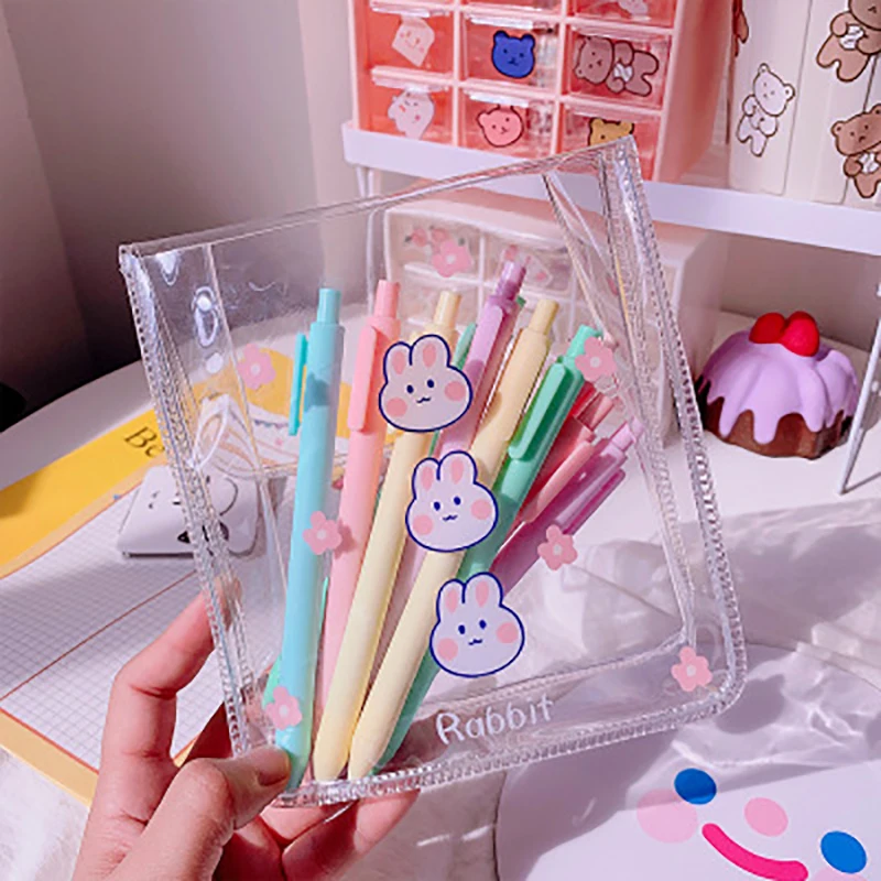 

Transparent Winding Line File Bag PVC Waterproof Oil ProofLarge Capacity Cosmetic Storage bag Student Pencil Pouch Stationery