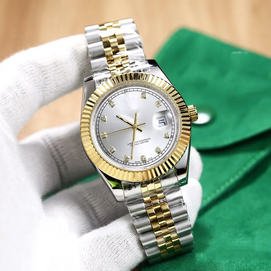 18K Золотые роскошные мужские и женские автоматические часы, автоматические часы с рифленым ободком, часы с откидной застежкой, часы, Лидер продаж, наручные часы - Цвет: 7