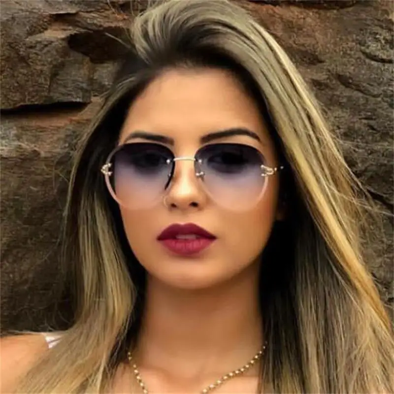Ladies Designer Pilot Sunglasses Women Teardrop Slit Split Lens Fashion Eyewear 
