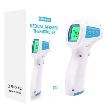 

ABS Infrared Thermometer Contactless Measuring Tools with LCD Temperature Measurement Tool Forehead Thermometer Thermometer