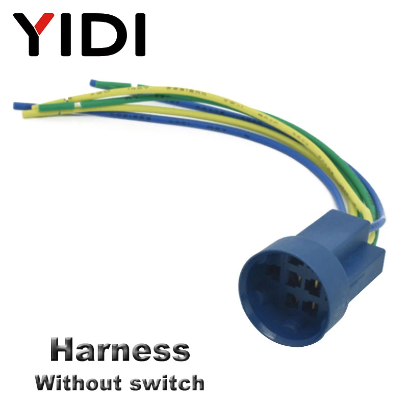 Harness Connector 19 мм 2 3 положения металлический Селекторный поворотный переключатель защелкивающийся кнопочный переключатель SPDT с 12 В светодиодный переключатель с подсветкой - Цвет: Harness Connector