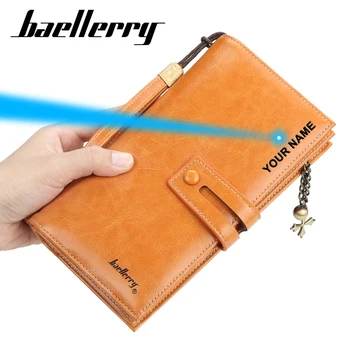 

Baellerry Fashion Women's Wallets Black Leather Purses & Wallet Designer Housekeeper Clutch for Women Phone Free Engraving