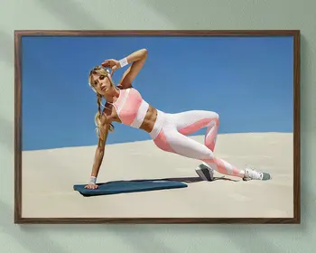

0066J Hand Support Strength Training Fitness Bodybuilding Women Sexy Beautiful Strong Wall Sticker Silk Poster Art Home Decorati