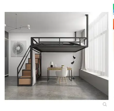 Multi-functional iron hammock small family attic bed hanging wall bed hanging loft elevated
