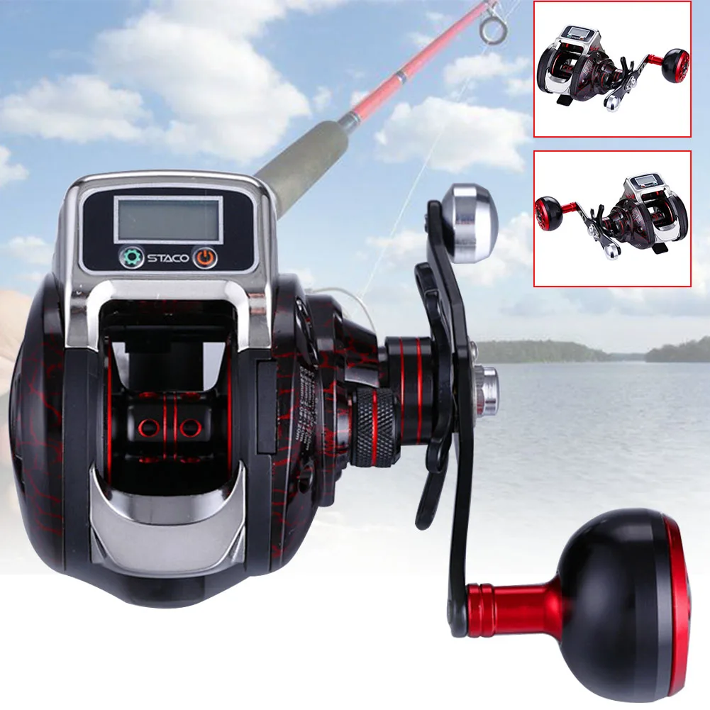 

6.3:1 Plastic Digital Display Fishing Reel Aluminium Spool Hand Spinning Outdoor Portable Durable Tools Easy Install Saltwater