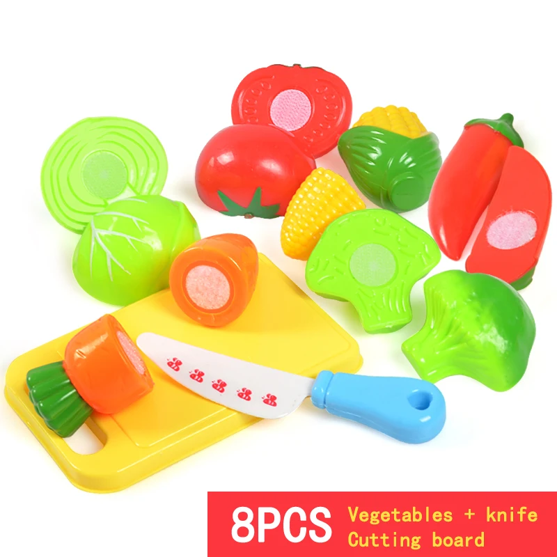 ALC New 1 Set Safe Children Play House Toy Plastic Food Toy Cut Fruit Vegetable Kitchen Baby Kids Pretend Play Educational Toys