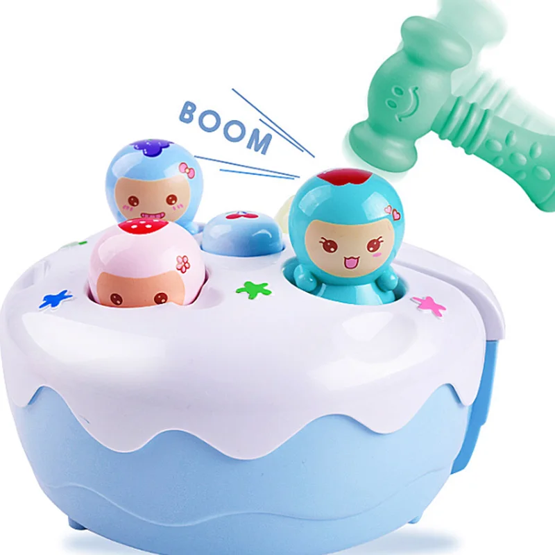 Портативная игровая машина для хомяка, игрушка для детей, звуковой светильник, фруктовый торт, музыкальная игра, развивающая игрушка для