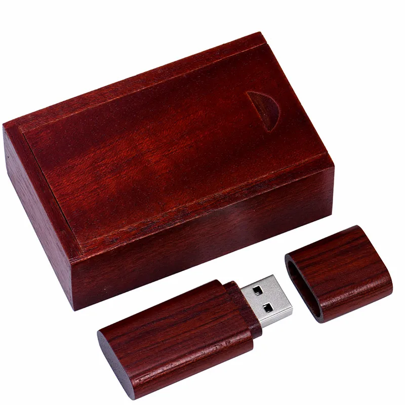 JASTER деревянный USB флеш-накопитель с коробкой USB флеш-накопитель 4 ГБ 8 ГБ 16 ГБ 32 ГБ 64 ГБ Высококачественная карта памяти usb креативный подарок - Цвет: Red wood with box