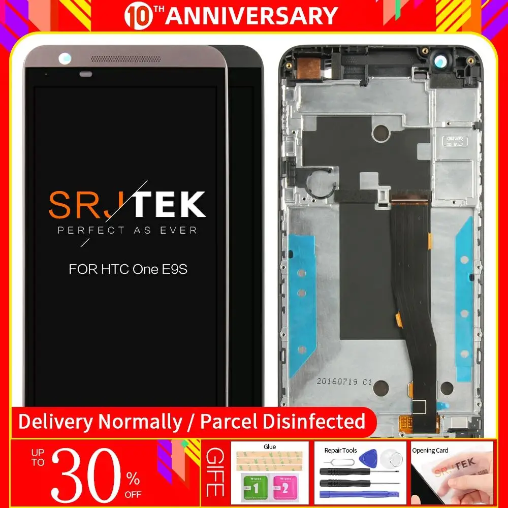 Для HTC One E9S E9ST E9SW Черный сенсорный экран дигитайзер панель стекло датчик + ЖК