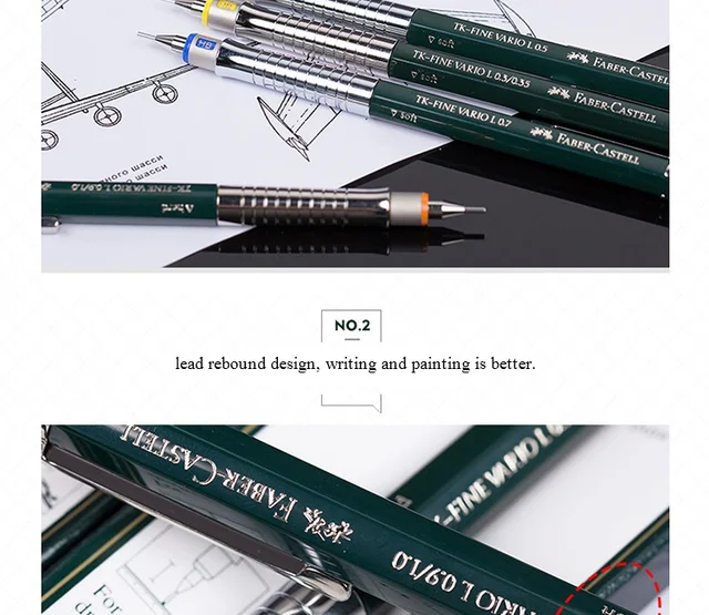 Faber-Castell TK-Fine Vario L - Matita Meccanica 1.0 Mm Con Mina Morbida/Dura, Verde - Foto 5