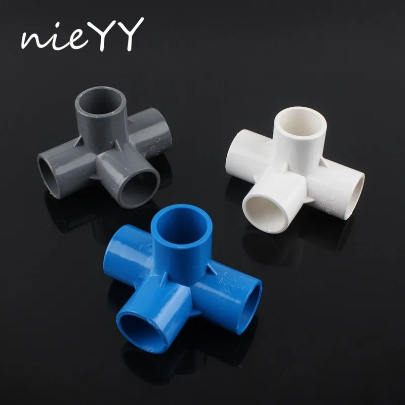 

2pcs 25Mm Water Pipe Connector Solid PVC Pipe Connectors Greenhouse Plant Watering Main Pipe Fitting 4 Ways Stereo Joints