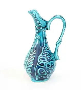

Ceramic Turquoise Flower Pot Flower Vase Decoration Home Decoration Flower Pot Traditional Tile Vase Tabletop Creative Handmade